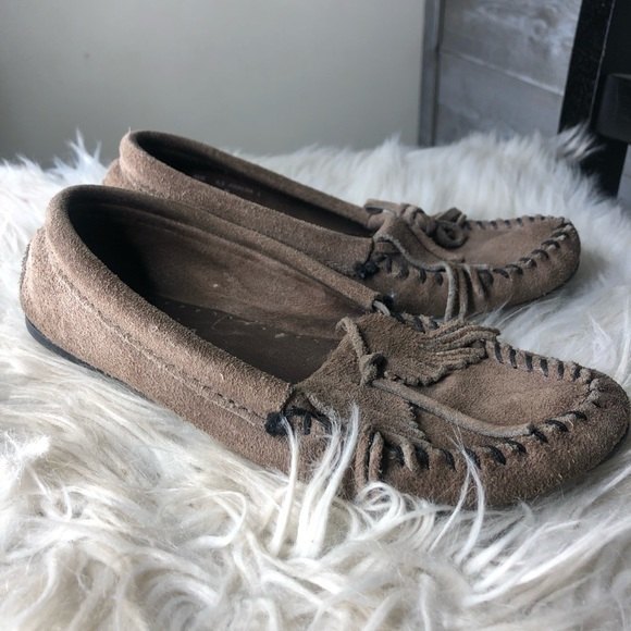 Minnetonka 6.5 suede leather moccasins slip on - Picture 6 of 6